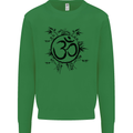Yoga Symbol Sketch Meditation Kids Sweatshirt Jumper Irish Green