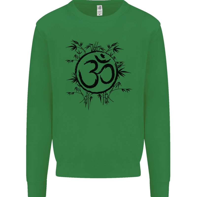 Yoga Symbol Sketch Meditation Kids Sweatshirt Jumper Irish Green