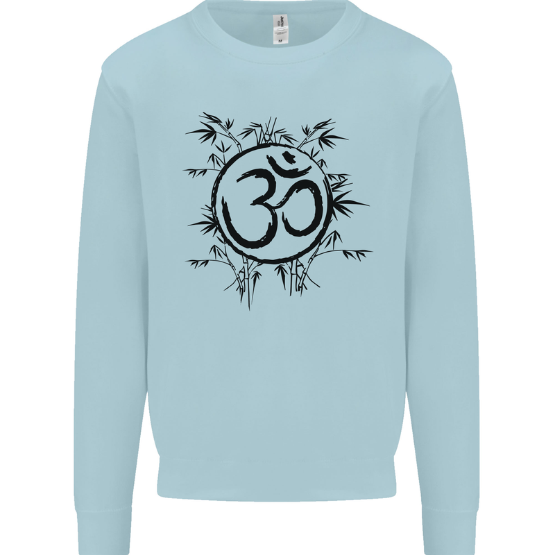 Yoga Symbol Sketch Meditation Kids Sweatshirt Jumper Light Blue