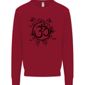 Yoga Symbol Sketch Meditation Kids Sweatshirt Jumper Red