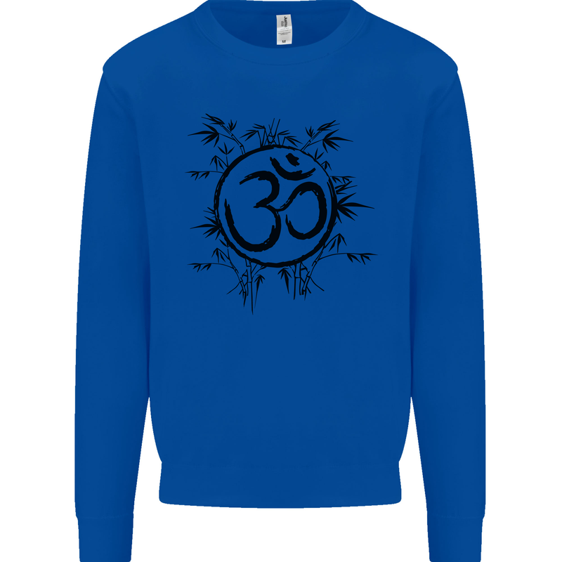 Yoga Symbol Sketch Meditation Kids Sweatshirt Jumper Royal Blue