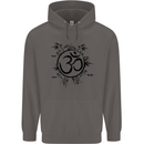 Yoga Symbol Sketch Meditation Mens 80% Cotton Hoodie Charcoal