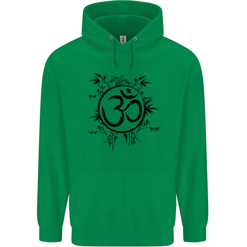 Yoga Symbol Sketch Meditation Mens 80% Cotton Hoodie Irish Green