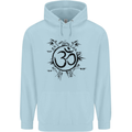 Yoga Symbol Sketch Meditation Mens 80% Cotton Hoodie Light Blue