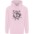 Yoga Symbol Sketch Meditation Mens 80% Cotton Hoodie Light Pink