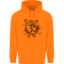 Yoga Symbol Sketch Meditation Mens 80% Cotton Hoodie Orange