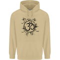 Yoga Symbol Sketch Meditation Mens 80% Cotton Hoodie Sand