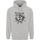 Yoga Symbol Sketch Meditation Mens 80% Cotton Hoodie Sports Grey