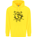 Yoga Symbol Sketch Meditation Mens 80% Cotton Hoodie Yellow