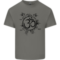 Yoga Symbol Sketch Meditation Mens Cotton T-Shirt Tee Top Charcoal
