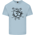 Yoga Symbol Sketch Meditation Mens Cotton T-Shirt Tee Top Light Blue