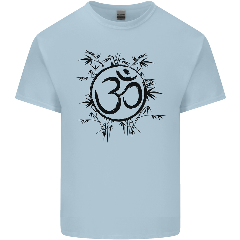 Yoga Symbol Sketch Meditation Mens Cotton T-Shirt Tee Top Light Blue