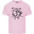 Yoga Symbol Sketch Meditation Mens Cotton T-Shirt Tee Top Light Pink