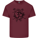 Yoga Symbol Sketch Meditation Mens Cotton T-Shirt Tee Top Maroon