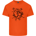 Yoga Symbol Sketch Meditation Mens Cotton T-Shirt Tee Top Orange