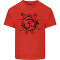 Yoga Symbol Sketch Meditation Mens Cotton T-Shirt Tee Top Red