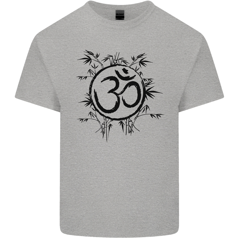 Yoga Symbol Sketch Meditation Mens Cotton T-Shirt Tee Top Sports Grey