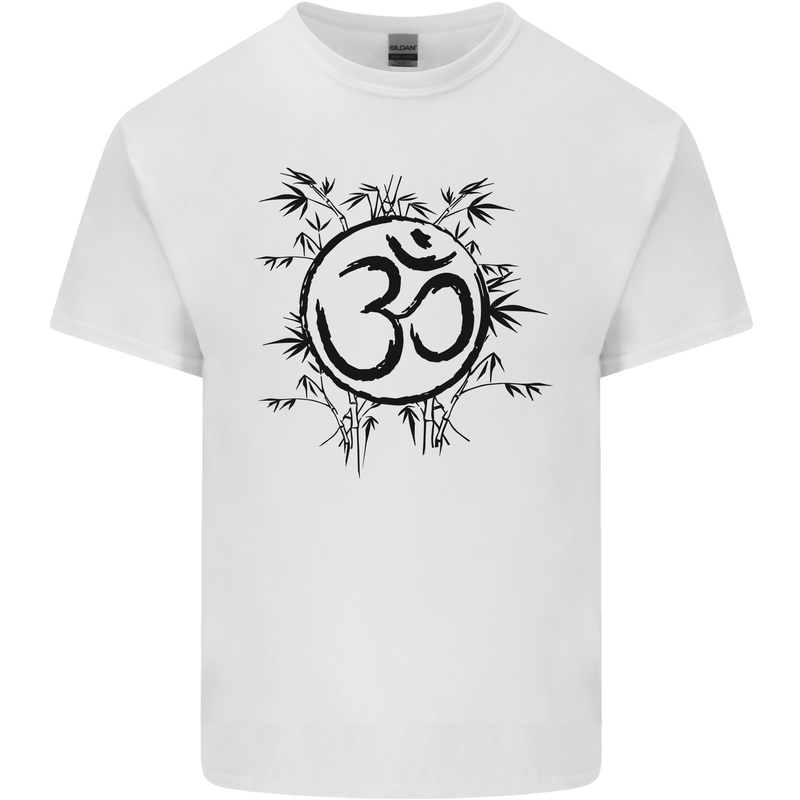 Yoga Symbol Sketch Meditation Mens Cotton T-Shirt Tee Top White