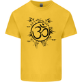 Yoga Symbol Sketch Meditation Mens Cotton T-Shirt Tee Top Yellow