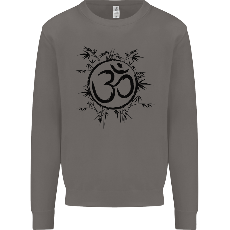 Yoga Symbol Sketch Meditation Mens Sweatshirt Jumper Charcoal