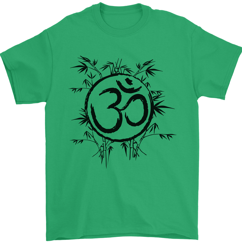 Yoga Symbol Sketch Meditation Mens T-Shirt 100% Cotton Irish Green