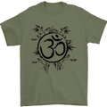 Yoga Symbol Sketch Meditation Mens T-Shirt 100% Cotton Military Green