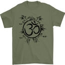 Yoga Symbol Sketch Meditation Mens T-Shirt 100% Cotton Military Green