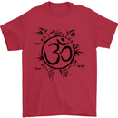 Yoga Symbol Sketch Meditation Mens T-Shirt 100% Cotton Red