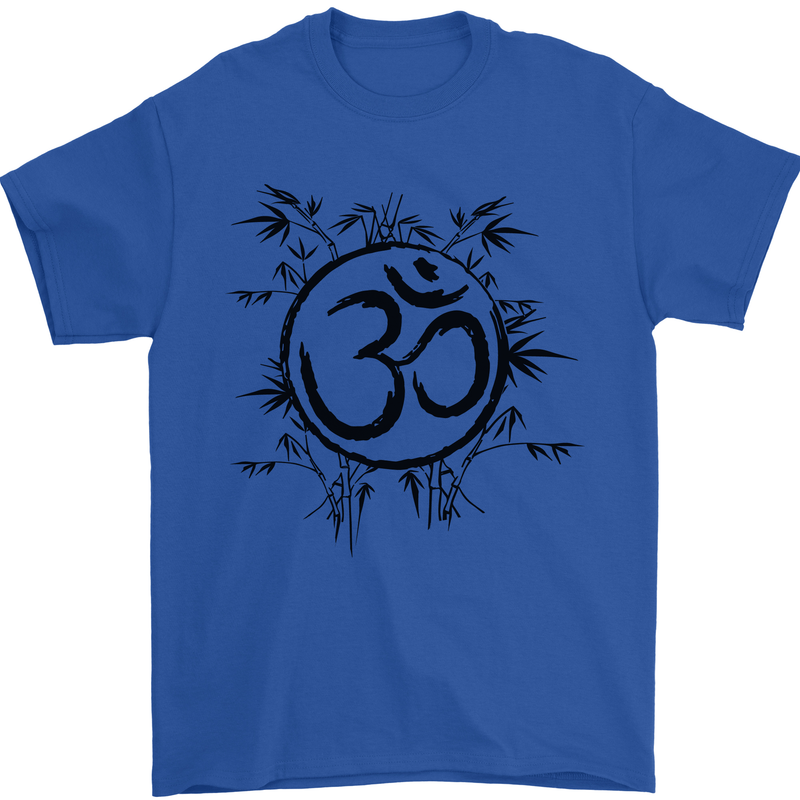 Yoga Symbol Sketch Meditation Mens T-Shirt 100% Cotton Royal Blue