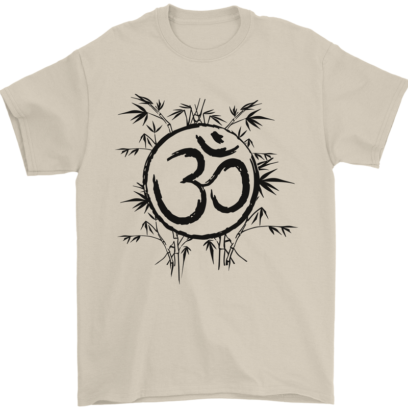 Yoga Symbol Sketch Meditation Mens T-Shirt 100% Cotton Sand