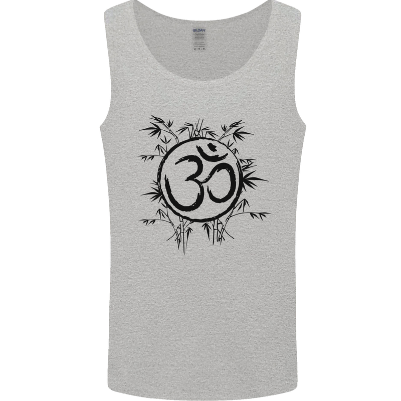 Yoga Symbol Sketch Meditation Mens Vest Tank Top Sports Grey