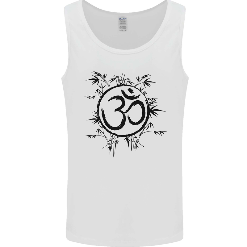 Yoga Symbol Sketch Meditation Mens Vest Tank Top White