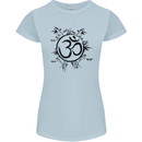Yoga Symbol Sketch Meditation Womens Petite Cut T-Shirt Light Blue