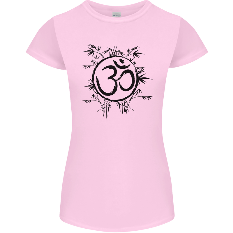 Yoga Symbol Sketch Meditation Womens Petite Cut T-Shirt Light Pink
