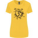 Yoga Symbol Sketch Meditation Womens Wider Cut T-Shirt Yellow