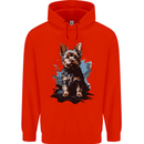 Yorkshire Terrier Splash Yorkie Dog Mens 80% Cotton Hoodie Bright Red