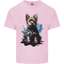 Yorkshire Terrier Splash Yorkie Dog Mens Cotton T-Shirt Tee Top Light Pink