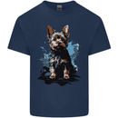 Yorkshire Terrier Splash Yorkie Dog Mens Cotton T-Shirt Tee Top Navy Blue