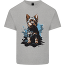 Yorkshire Terrier Splash Yorkie Dog Mens Cotton T-Shirt Tee Top Sports Grey