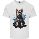 Yorkshire Terrier Splash Yorkie Dog Mens Cotton T-Shirt Tee Top White