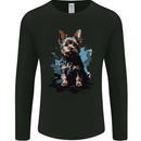 Yorkshire Terrier Splash Yorkie Dog Mens Long Sleeve T-Shirt Black
