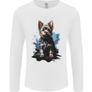 Yorkshire Terrier Splash Yorkie Dog Mens Long Sleeve T-Shirt White