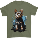 Yorkshire Terrier Splash Yorkie Dog Mens T-Shirt 100% Cotton Military Green