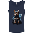 Yorkshire Terrier Splash Yorkie Dog Mens Vest Tank Top Navy Blue