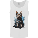 Yorkshire Terrier Splash Yorkie Dog Mens Vest Tank Top White