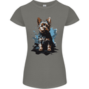 Yorkshire Terrier Splash Yorkie Dog Womens Petite Cut T-Shirt Charcoal