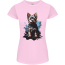 Yorkshire Terrier Splash Yorkie Dog Womens Petite Cut T-Shirt Light Pink