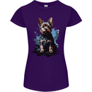 Yorkshire Terrier Splash Yorkie Dog Womens Petite Cut T-Shirt Purple