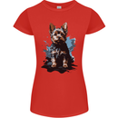 Yorkshire Terrier Splash Yorkie Dog Womens Petite Cut T-Shirt Red