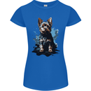 Yorkshire Terrier Splash Yorkie Dog Womens Petite Cut T-Shirt Royal Blue